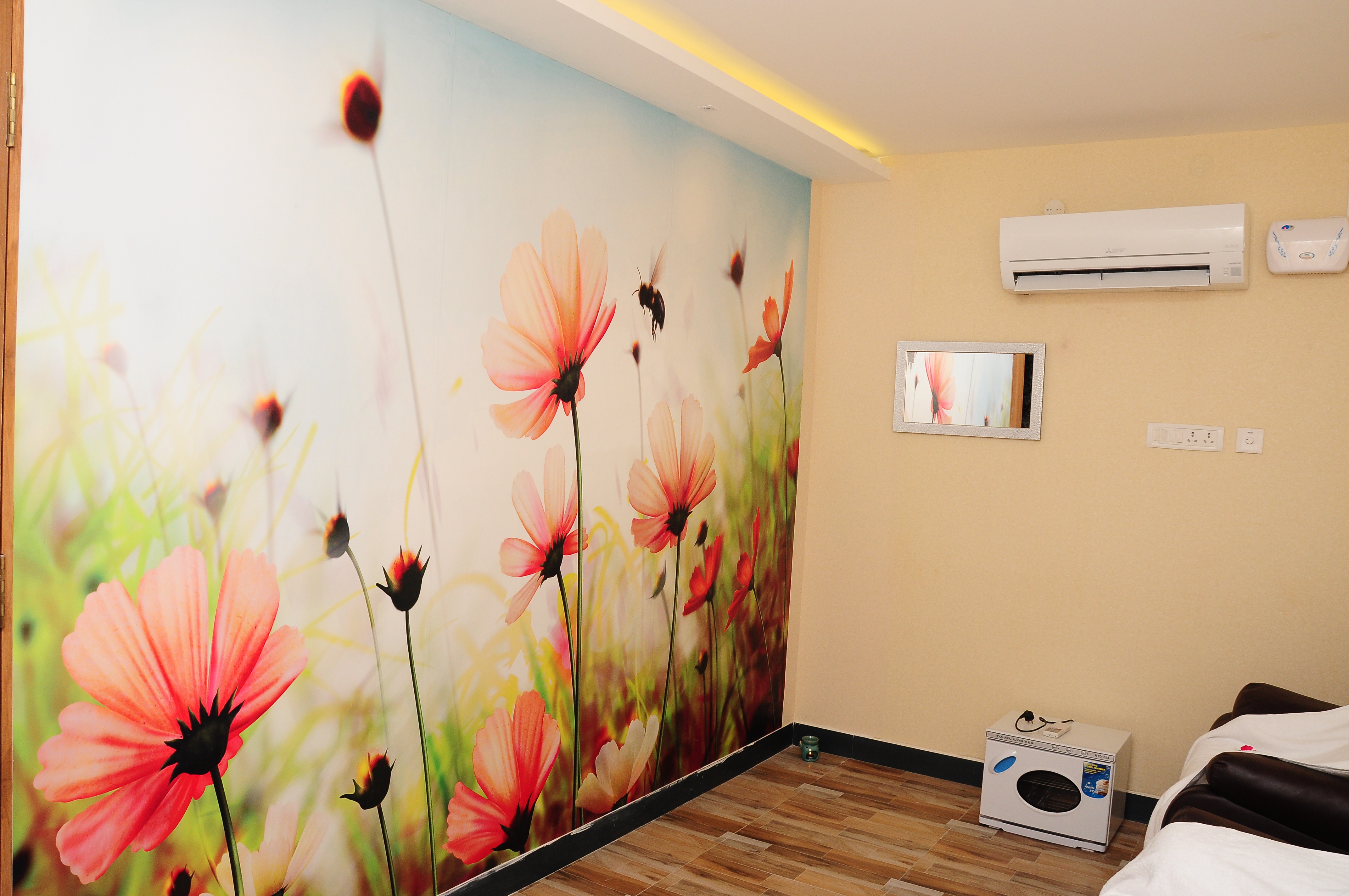 Comfortable treatment bed at Great Palms Spa